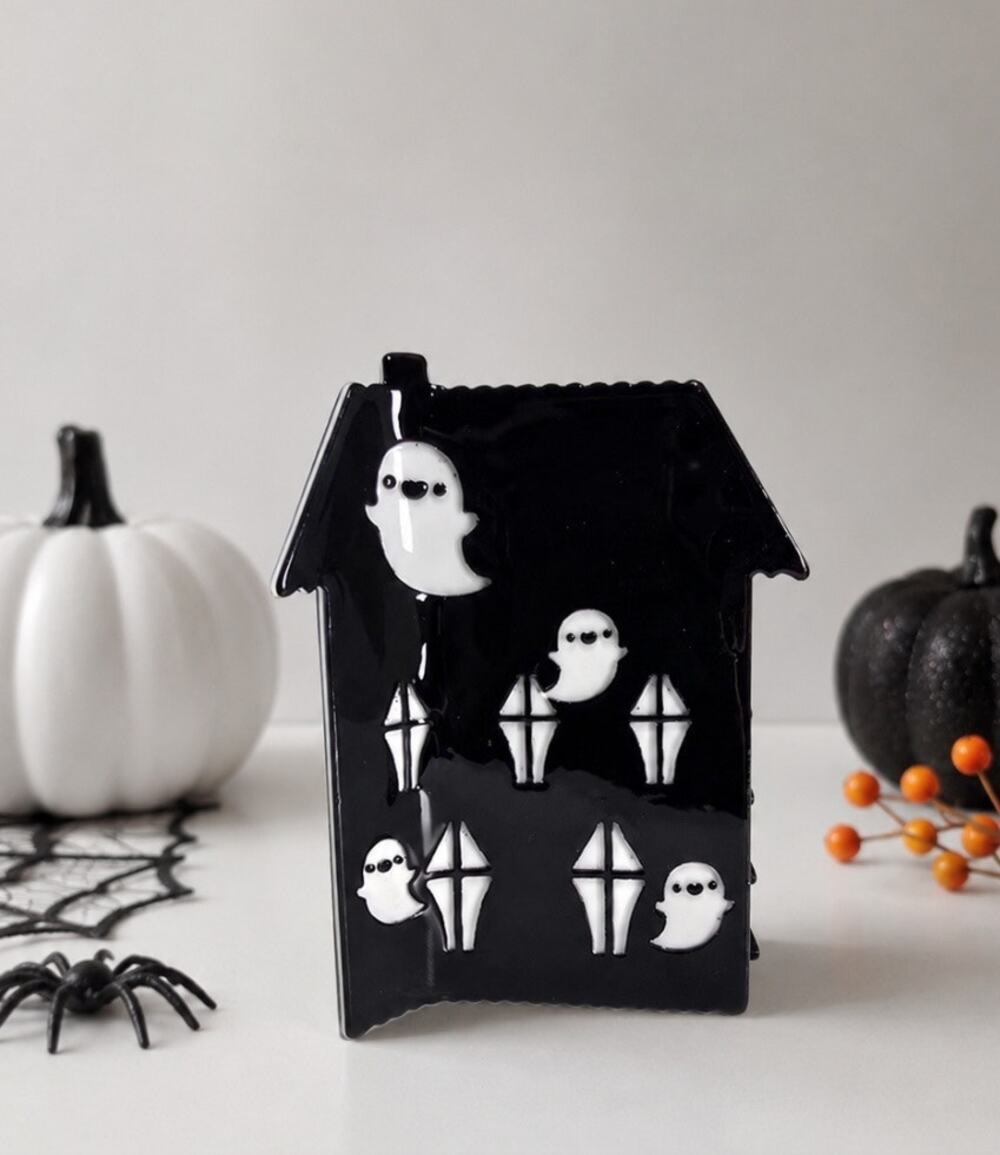 Acetate Black Halloween Ghost House Hair Claw Clip.New